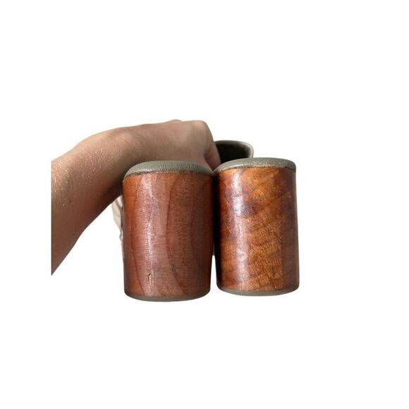 Free People Calabasas Tan Gray Chunky boho clogs Heels Studded - Picture 5 of 9